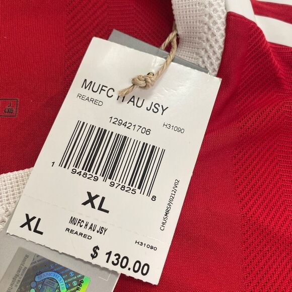 Adidas 2021/22 Manchester United Home Jersey Authentic Red Mens size XL H31090 - Picture 12 of 12